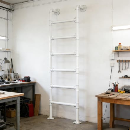 Zoldertrap Metaal - Stapelbed ladder - Toegang tot hoogte - Hittebestendige coating - 150 cm - Wit
