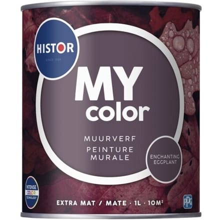 Histor MY Color Muurverf Extra Mat - Reinigbaar - Extra Dekkend - 1L - Enchanting Eggplant - Donkerrood