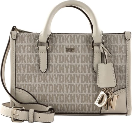 DKNY Handtas Schoudertas Perri SM Box Satchel Bag Hemp / Pebble Lichtgrijs