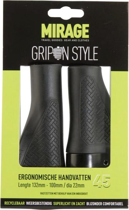 Handvatpaar Mirage Grips in style #45 - 132/100 mm met lockring  - zwart