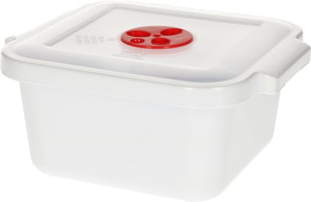 Plastic Forte Magnetronschaal - deksel/ventiel - 1 liter - wit - kunststof - rechthoekig