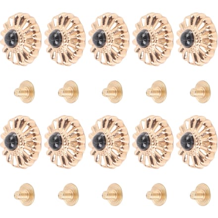 10 Pièces Bouton à Vis 16,5 mm Or Fleur Noir Turquoise Bouton à Vis avec Vis 4,5 mm pour Sac beige