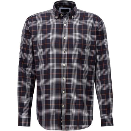Fynch-Hatton Overhemd Bold Combi Check Navy / male