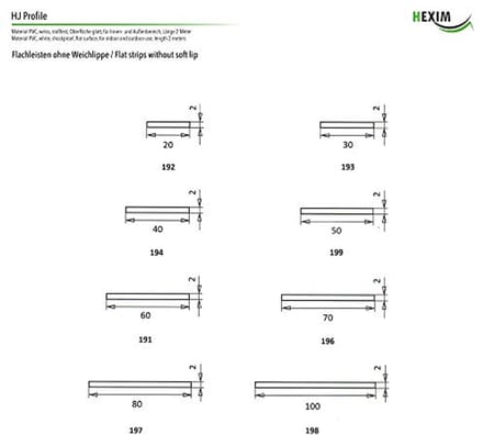 Platte PVC Lijsten in Wit 2 & 2,5 mm - Zelfklevend of met Rubberen Lip - 2 Meter