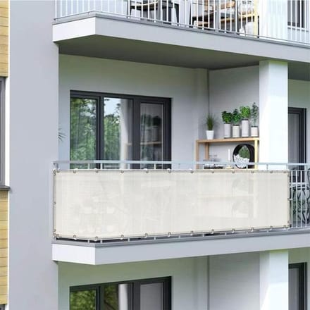 Shadow Comfort® Balkondoek - Balkonscherm - Balkon zonnescherm - 80 cm x 500 cm - Arctic White