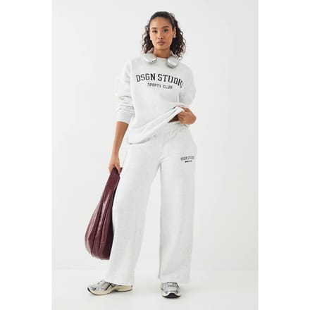 boohoo Dames DSGN Studio Applique Jogger met rechte pijpen | Ash Grey | Maat: XL