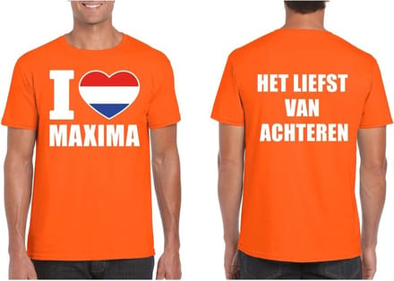 Oranje I love Maxima shirt heren M