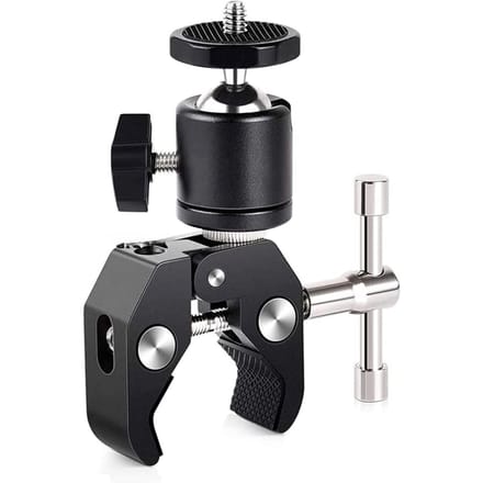 ERIKOLE Superklem met 360° °   Mini Balhoofd Quick Release Klem Beugel Statief Mount 1/4 Schroef Clip voor DSLR Camera Gopro