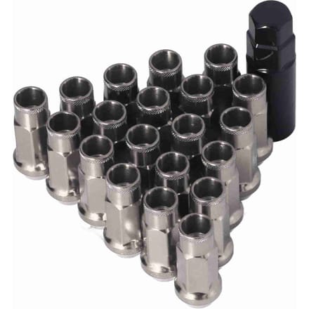20 pcs M12x1.25 Écrous de roue métalliques Universel Accessoires de voiture Remplacement pour Mitsubishi noir