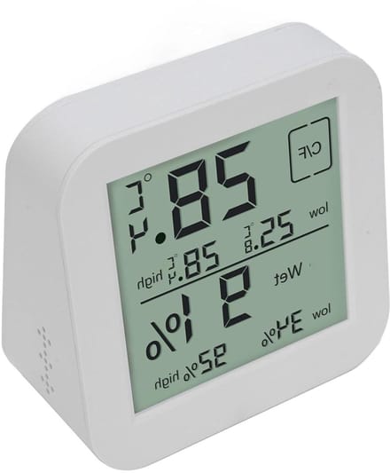 Binnenthermometer Hygrometer - Temperatuur Vochtigheid - Omgeving Monitoren - Dubbel LCD Touchscreen - 9 cm - Wit