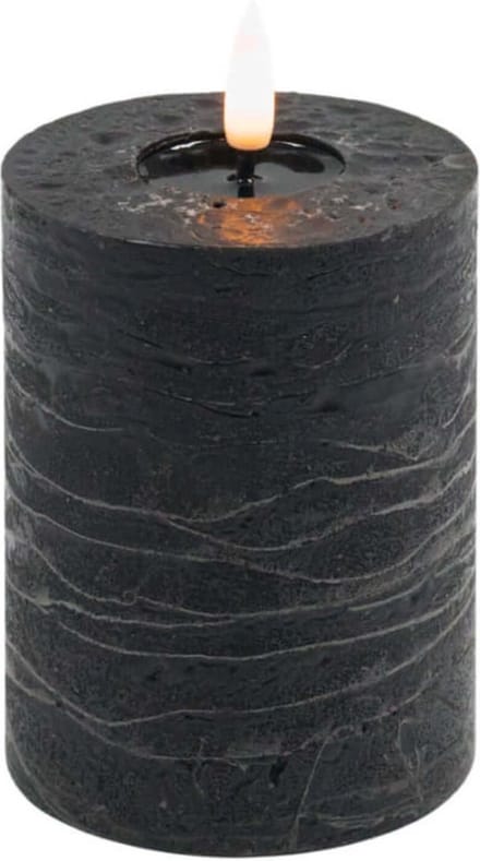 Mansion atmosphere Zwarte led kaars rustic 10x7,5cm