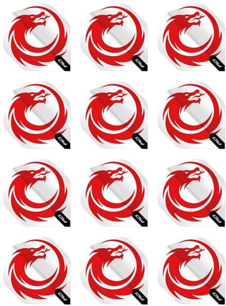 Dart Flights White Dragon Design 100 Micron - 4 Sets