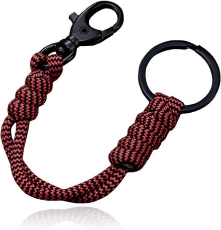Paracord Karabijnsluiting & Sleutelring - Red Black