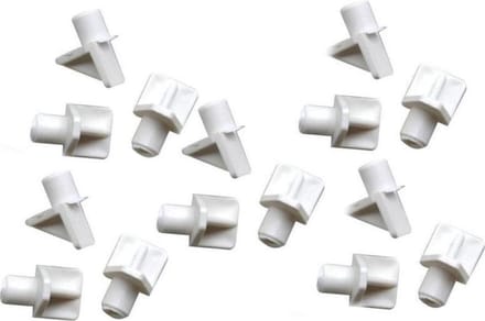 i-Fix kastplankdrager | stift Ø 5 mm | wit kunststof | 20 stuks