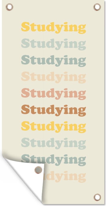 Schuttingposter Motivatie - Quotes - Studenten - School - 100x200 cm - Tuindoek