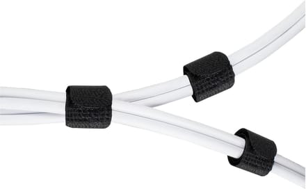 DELTACO CM03S, Kabelbinder set, klittenband, Zwart 10-pak