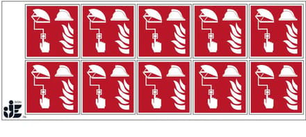 Bediening rookluik sticker | 5 x 5 cm - 10 stuks per vel