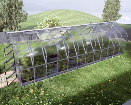 Polycarbonaat tuinkas 2,5x8m 20m² + 4 automatische dakramen - KLASIKA Standart