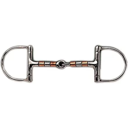 Mors voor Engelse paard met D-ringen en mond van koper Sefton