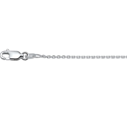 YO&NO - Ketting - Zilver - Anker geslepen -  1,3 mm -  41 + 4 cm - Zilver 925