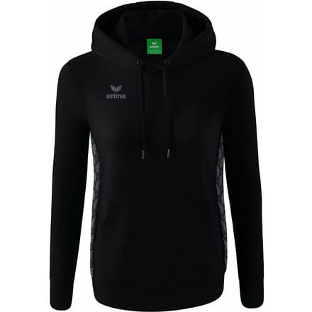 Erima Essential Team Sweatshirt Met Capuchon Dames - Slate Grey / Zwart | Maat: 36