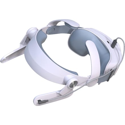 Hoofdband Compatibel met Meta Quest3 VR Headset 5000mAh Oplaadbaar 360 graden Omwikkelbaar Verstelbaar wit