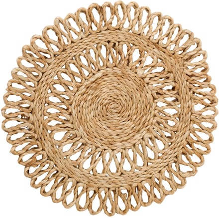 J-Line onderzetter Rond - jute - naturel - 2 stuks