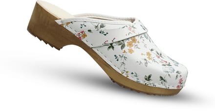 Dina Zweedse klompen - Tuinklompen - Thuisklompen - Dames klompen - Bloemenprint met echt leder - maat 37