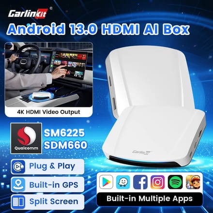 2026 Carlinkit Hdmi Video-Uitgang Android 13 Carplay Ai Box Sm6225 8-Core Android Auto Draadloze Carplay Split Screen Smart Tv Box