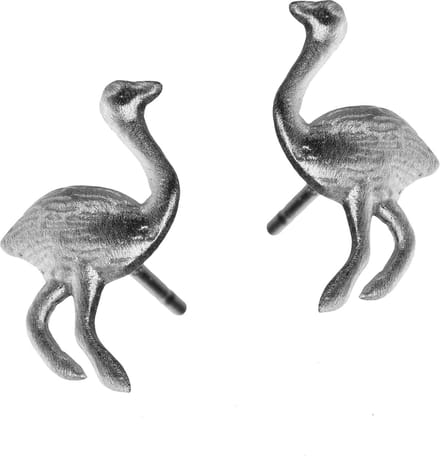 Lauren Sterk Amsterdam - oorbellen struisvogel - 925 zilver gerhodineerd- E-coating