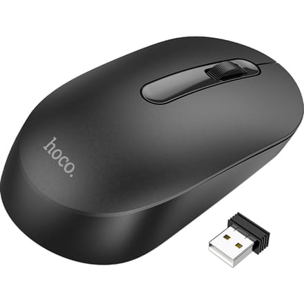 Hoco Draadloze Muis - Stille Draadloze Computer Muis - Compact en Rechts- en Linkshandig Gebruik - zwart
