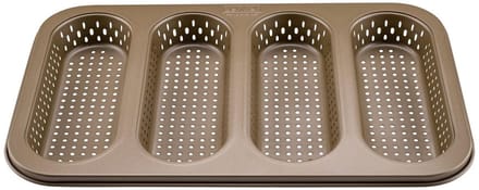 Perforeerbaar broodvorm voor 4 mini baguettes 33 x 22 cm Zenker Mojave Gold