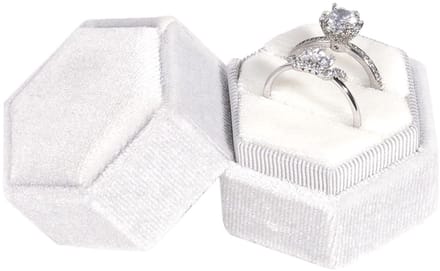 Dailygoods- Ringendoos Elegant - Ringendoosje Huwelijk - Ringendoosje Bruiloft - Ringen Doosje - Fluwelen Ringbox - Klein en Lichtgewicht