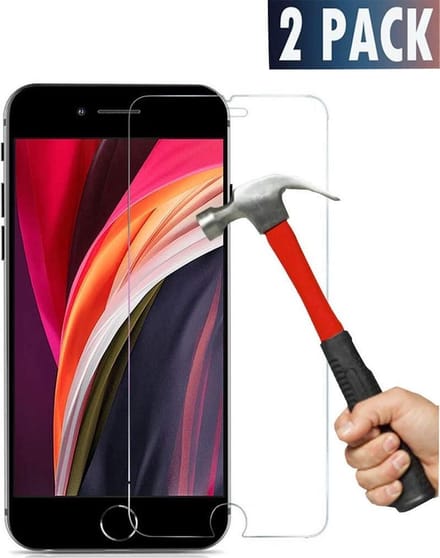2x Screenprotector Tempered Glass Glazen Gehard Screen Protector 2.5D 9H (0.3mm) - Geschikt Voor: iPhone 7 Plus / 8 Plus