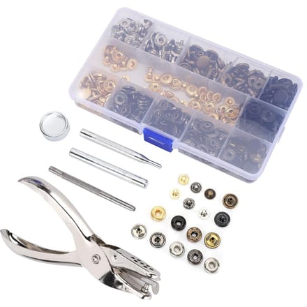 120 Set Drukknoopsluiting Kit Leer 6 Kleur Metalen Knop Drukknopen Installatiegereedschap 633# gray
