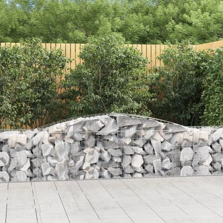 vidaXL - Schanskorven - 7 - st - gewelfd - 400x50x60/80 - cm - gegalvaniseerd - ijzer