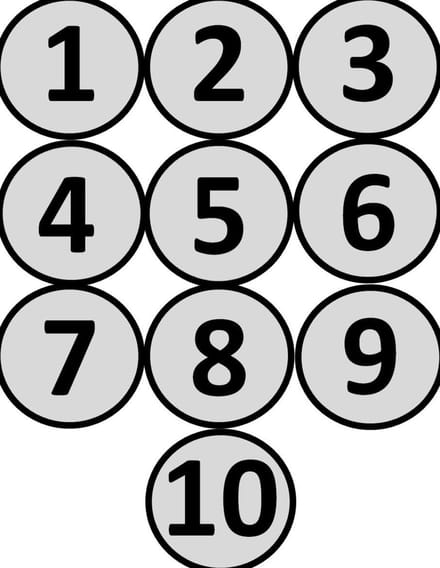 Magnetische Cijfers Rond 1 t/m 10 - 5  cm - Whiteboard Magneten