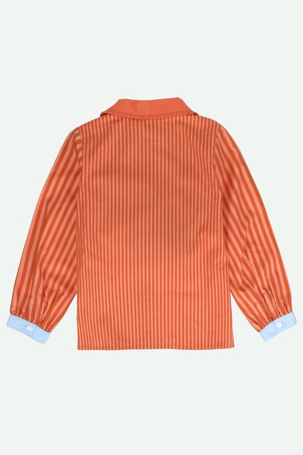 Sticky Lemon - blouse - strepen - koraalroze + schipbreuk roest
