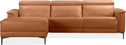 Lund-3Zitsbank - Relax Links Elektrisch - Cognac
