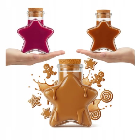 Bimberek STAR Serie - Glazen Fles - 150ml - Stervorm - Houten Stopper