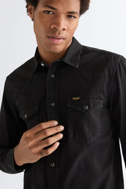 Wrangler Western Overhemd Met Lange Mouwen Zwart S Man
