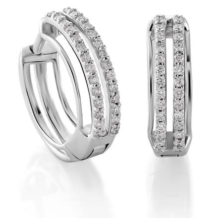 Orphelia OD-5290 - Oorring - 18 Karaat Witgoud / Diamant 0.27 ct