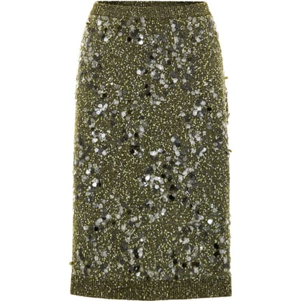 Groene militairen Breirok met lovertjes Gucci