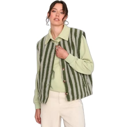 Gestreepte Zachte Mouwloze Cardigan Dames 24 Colours