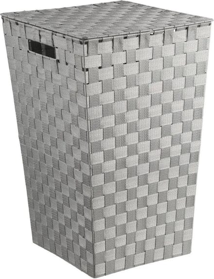 5Five Wasmand gevlochten Rotan - grijs - 57 liter - 33 x 33 x 53 cm - met deksel