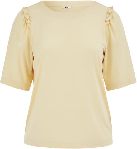 WE Fashion Dames Jersey T-shirt met ruches - Curve