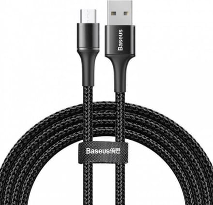 Baseus Halo Series Quick Charge Micro-USB Lichtgevende Kabel 2m Zwart