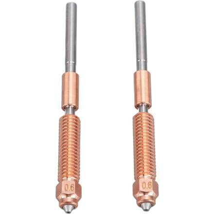 2 Stuks 3D Printer Nozzle 0.6mm 600mms Dubbele Metalen Nozzle Set voor Ender 3 V3 Plus K1C gray
