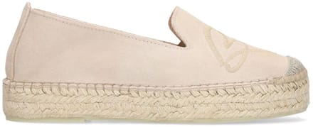 Manfield - Dames - Taupe suède espadrilles - Maat 36
