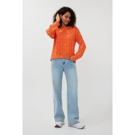 EsQualo Sweater Cable Tape Yarn Apricot Taglia: S | Maglioni a maglia Outlet | Donna | Arancia